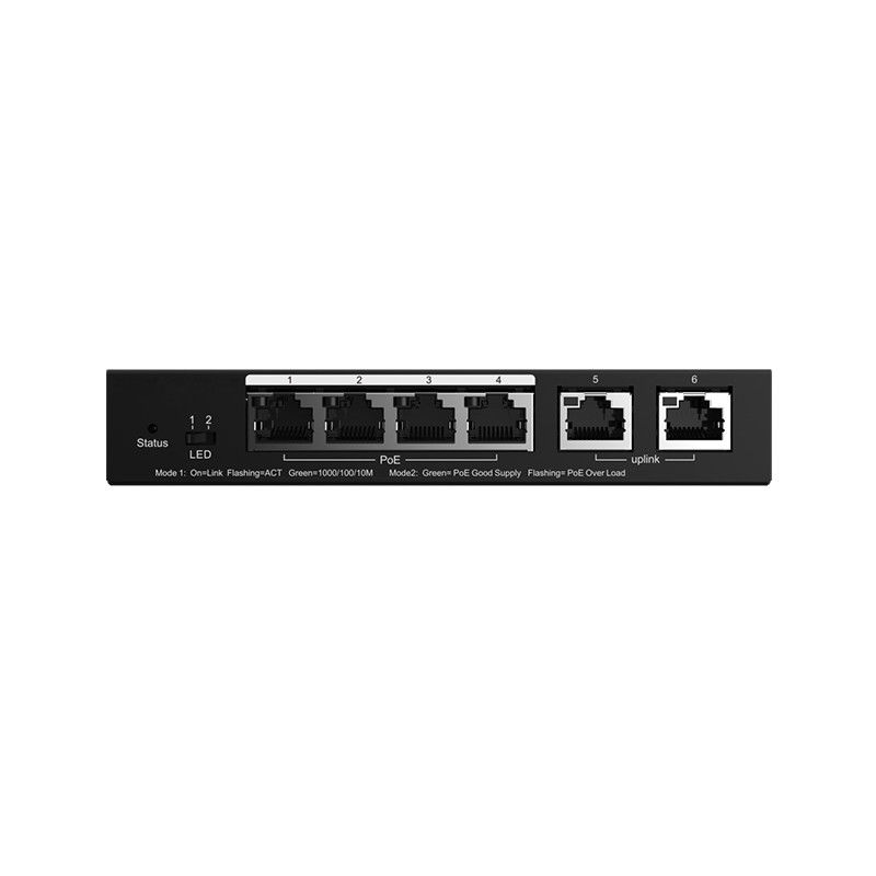 54W 12 Gbps Smart Managed Poe Switch ZC-S2006P 6 Port Gigabit Switch